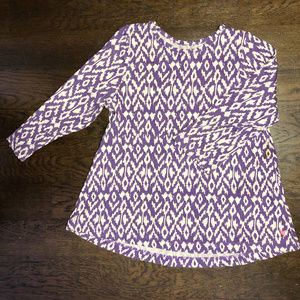 Pink Chicken long sleeve ikat print top